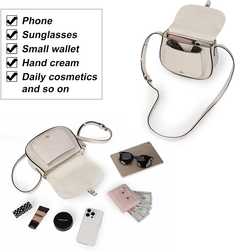 AFKOMST Crossbody Bags for Women,Small Saddle Purse and Boho Cross Body Handbags,Vegan Leather - Image 4